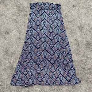 Loveappella Deanne Chevron Patterned Maxi Women's Skirt